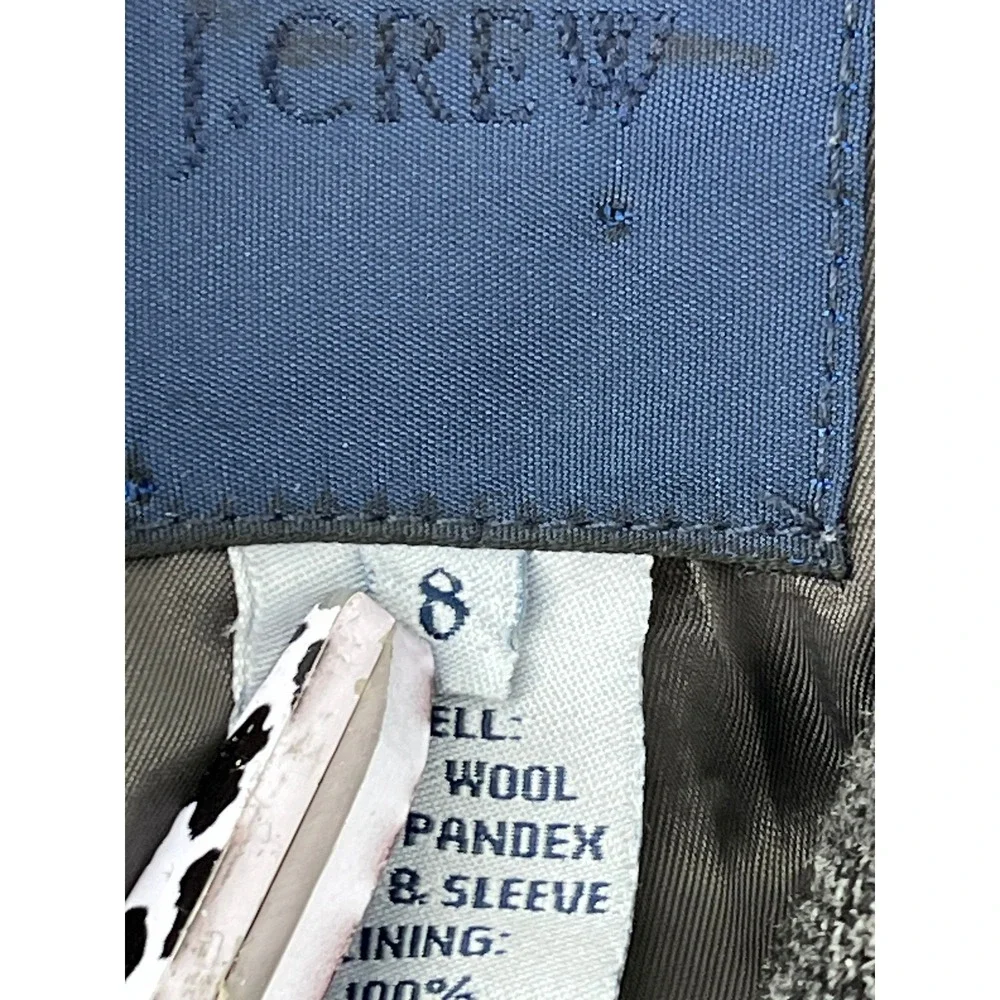 J.Crew Womens Gray Wool Two‎ Button Blazer Jacket Size 8 business casual lined
